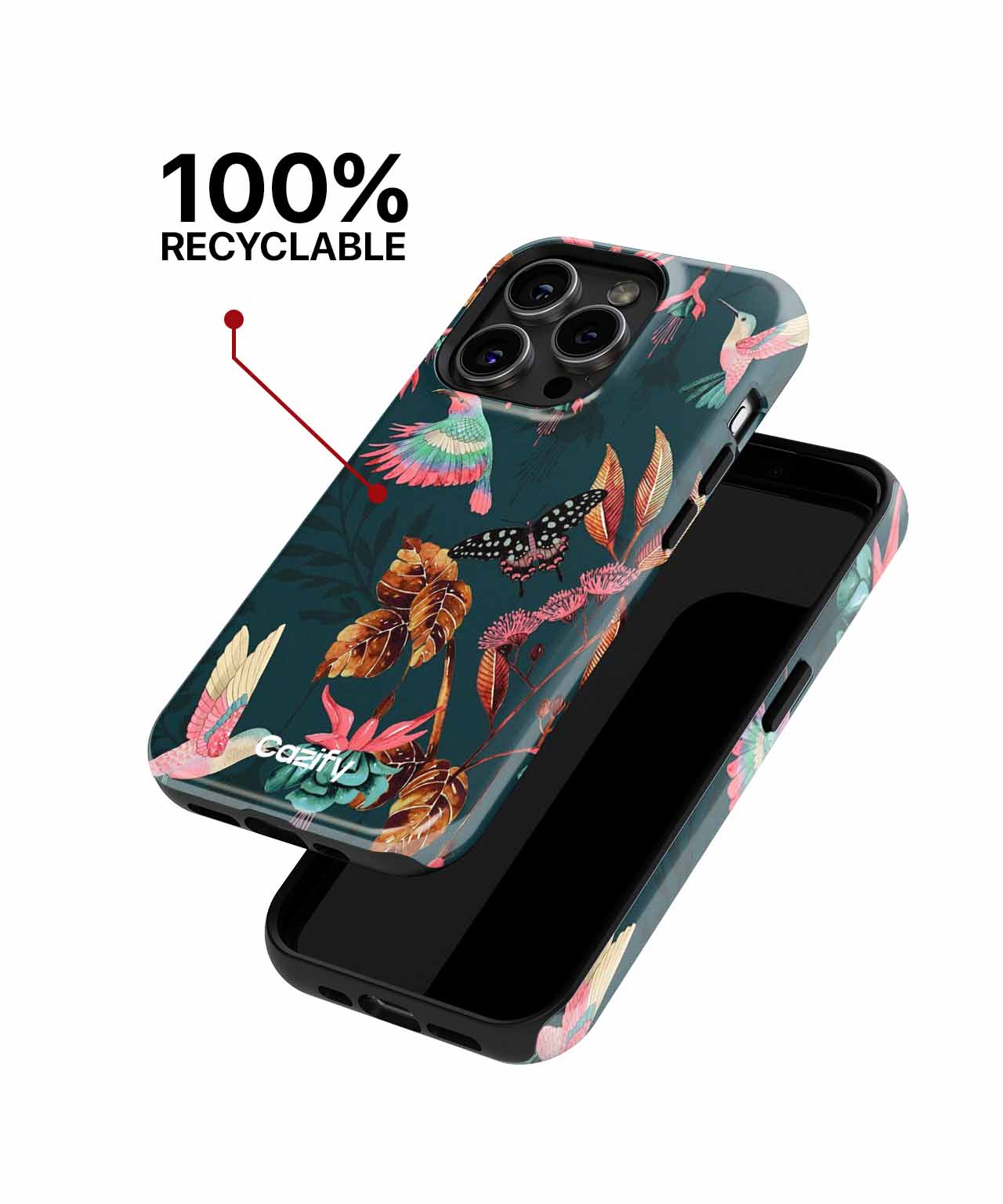 Colorful Birds and Tropical Vibes Fluttering iPhone case Case Cazify - Delivery Canada