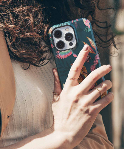 Colorful Birds and Tropical Vibes Fluttering iPhone case Case Cazify - Delivery Canada