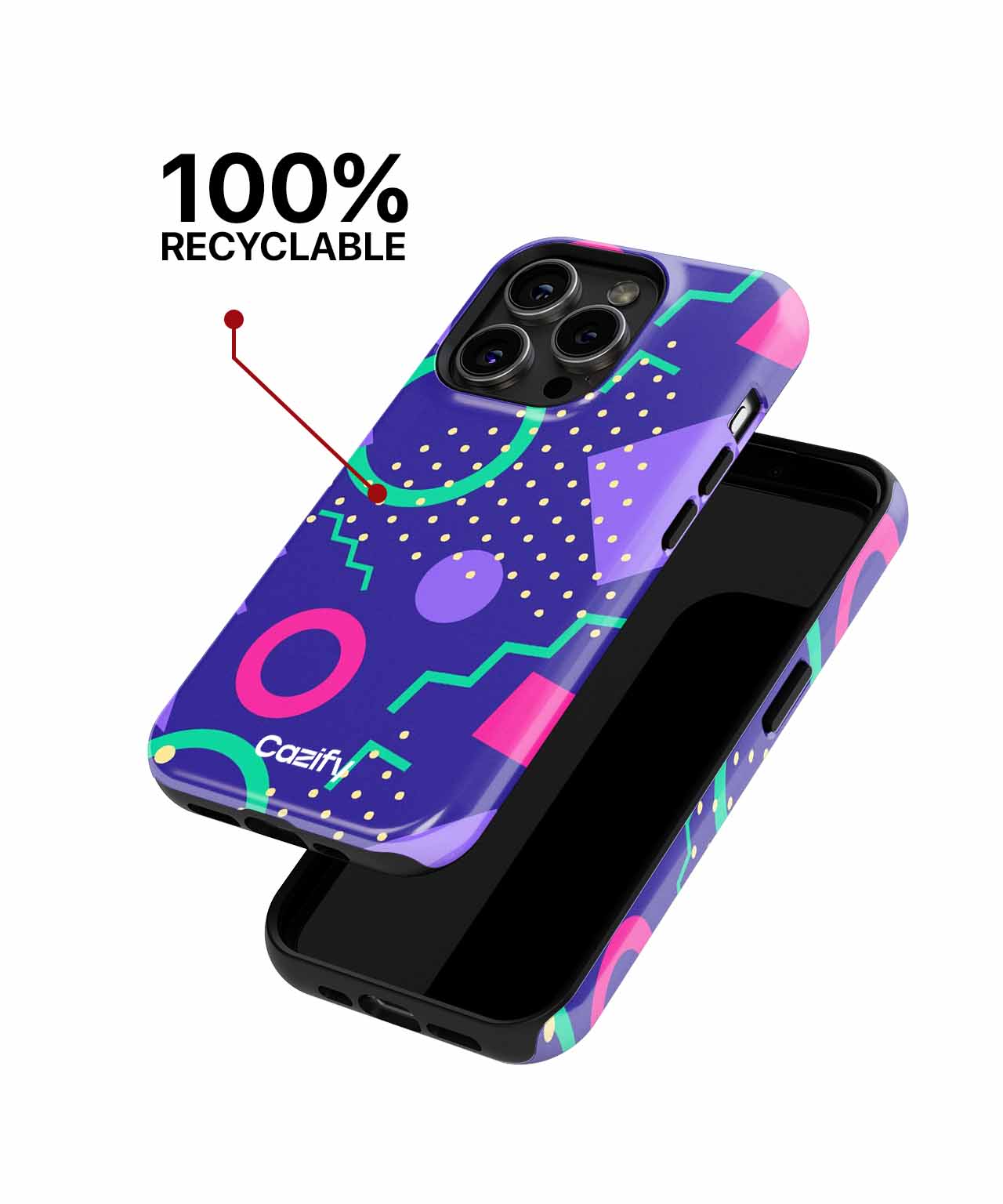 Colorful Chaos of Fun Shapes iPhone case Case Cazify - Delivery Canada