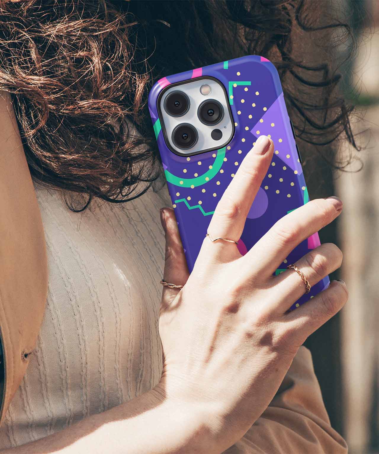 Colorful Chaos of Fun Shapes iPhone case Case Cazify - Delivery Canada