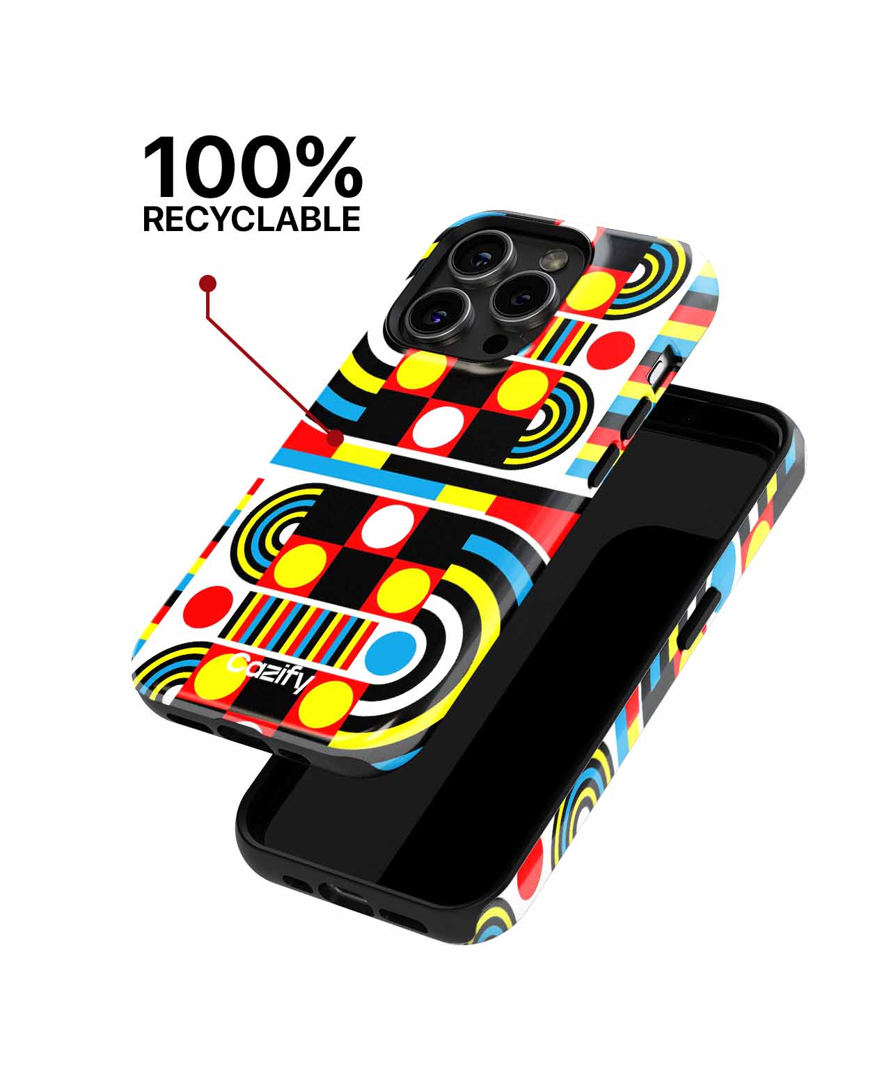 Colorful Circus of Shapes and Circles iPhone case Case Cazify - Delivery Canada