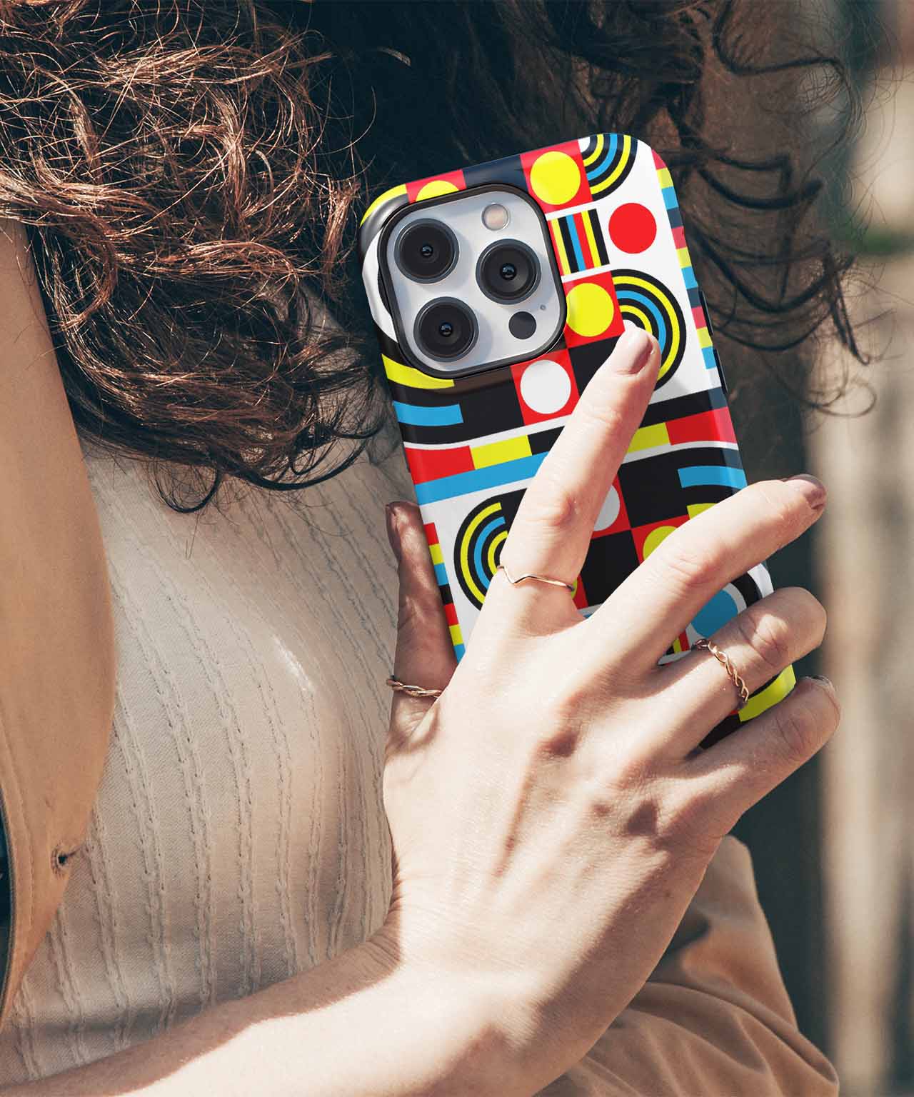 Colorful Circus of Shapes and Circles iPhone case Case Cazify - Delivery Canada
