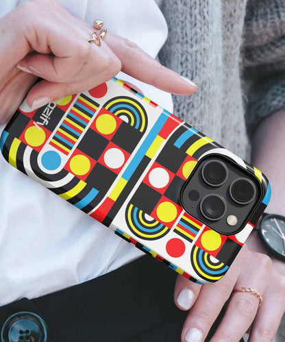 Colorful Circus of Shapes and Circles iPhone case Case Cazify - Delivery Canada