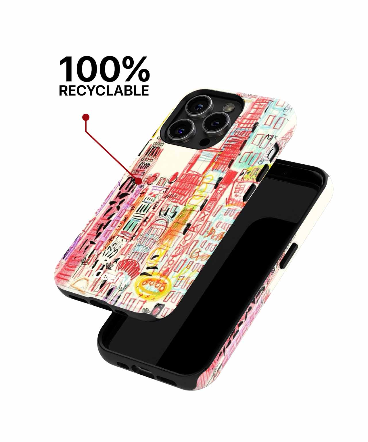 Colorful Cityscape of Quirky Skyscrapers iPhone case Case Cazify - Delivery Canada