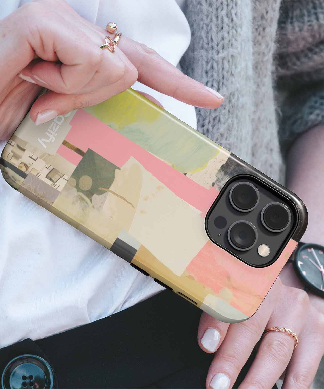 Colorful Creative Chaos of Papers iPhone case Case Cazify - Delivery Canada