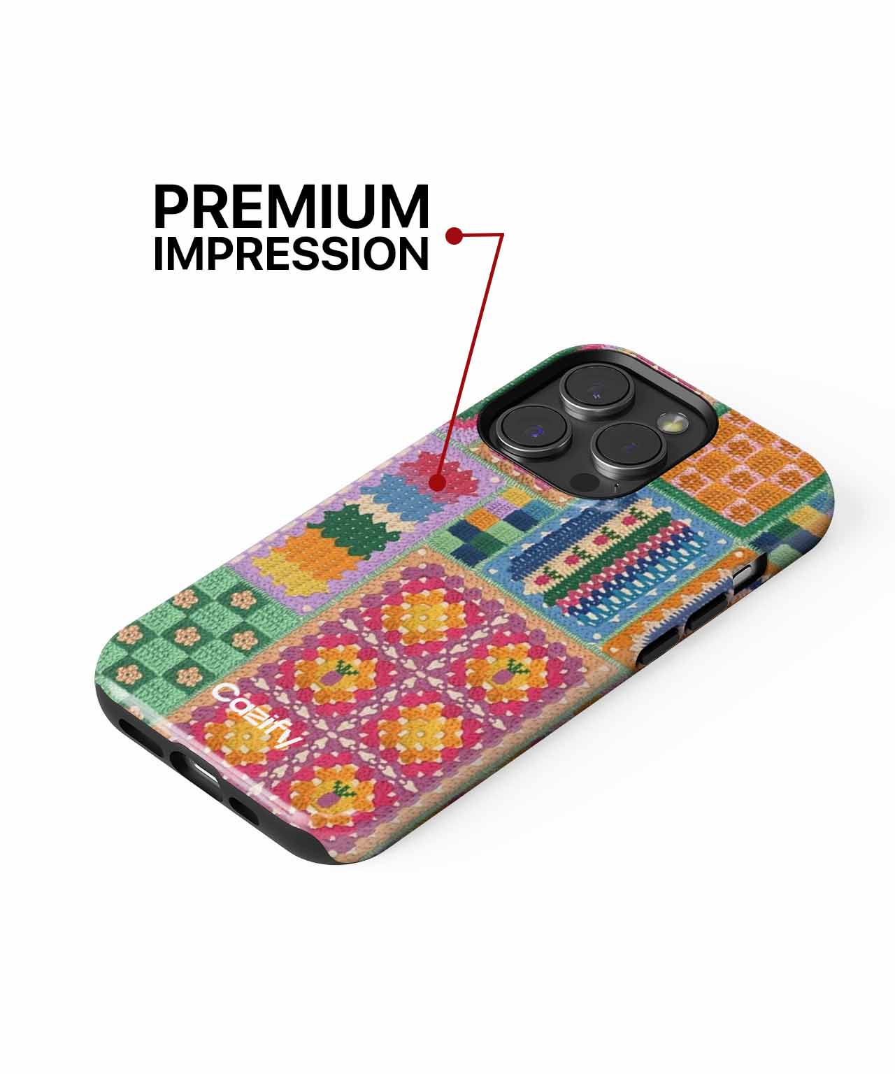Colorful Crochet Patchwork Wonderland iPhone case Case Cazify - Delivery Canada