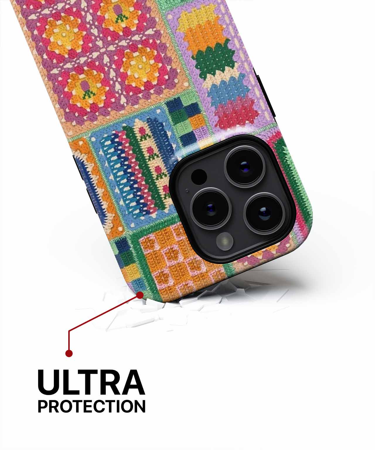 Colorful Crochet Patchwork Wonderland iPhone case Case Cazify - Delivery Canada