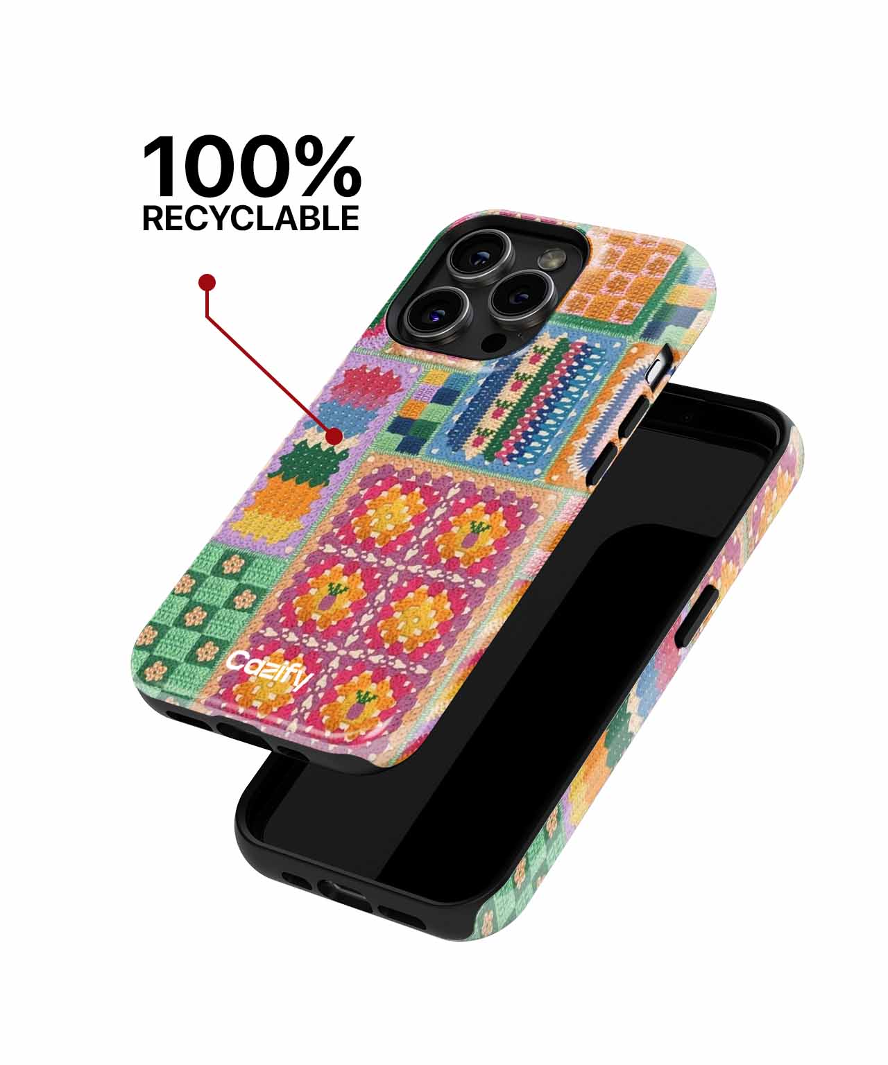 Colorful Crochet Patchwork Wonderland iPhone case Case Cazify - Delivery Canada