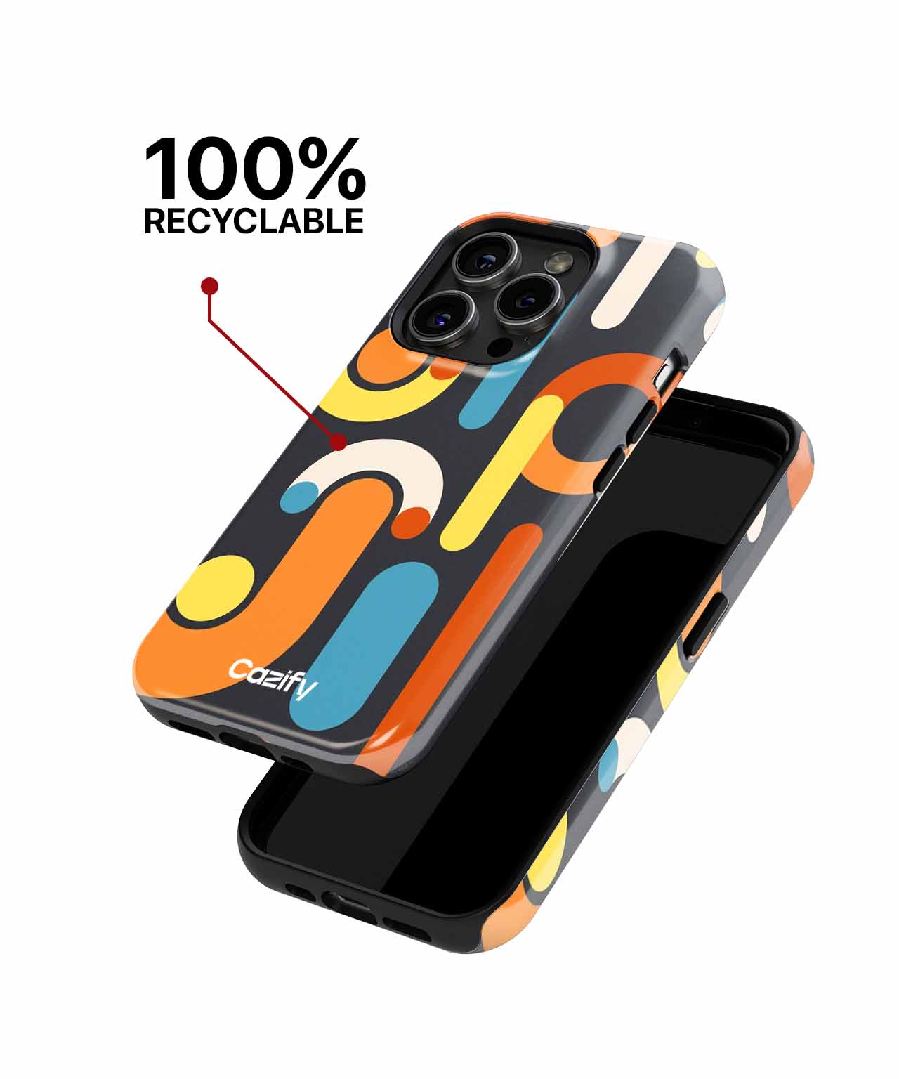 Colorful Curves and Stripes Dance Around iPhone case Case Cazify - Delivery Canada