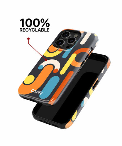 Colorful Curves and Stripes Dance Around iPhone case Case Cazify - Delivery Canada
