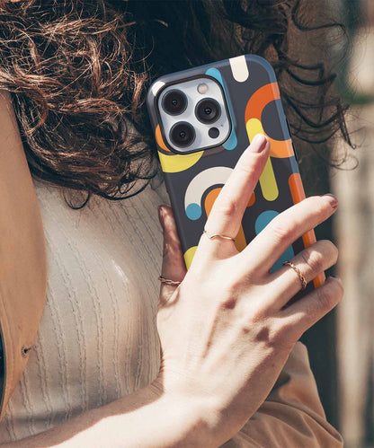 Colorful Curves and Stripes Dance Around iPhone case Case Cazify - Delivery Canada