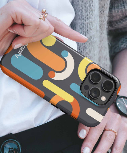 Colorful Curves and Stripes Dance Around iPhone case Case Cazify - Delivery Canada