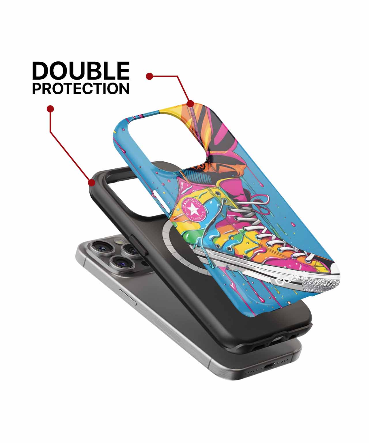 Colorful Drip Splash Shoe Adventure iPhone case Case Cazify - Delivery Canada