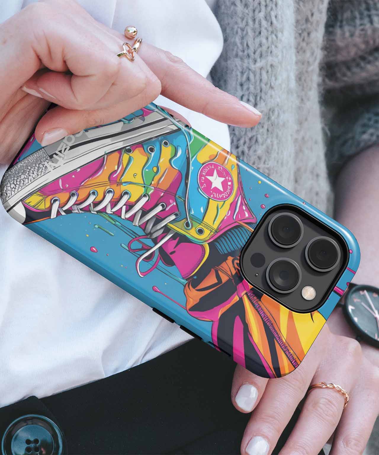 Colorful Drip Splash Shoe Adventure iPhone case Case Cazify - Delivery Canada