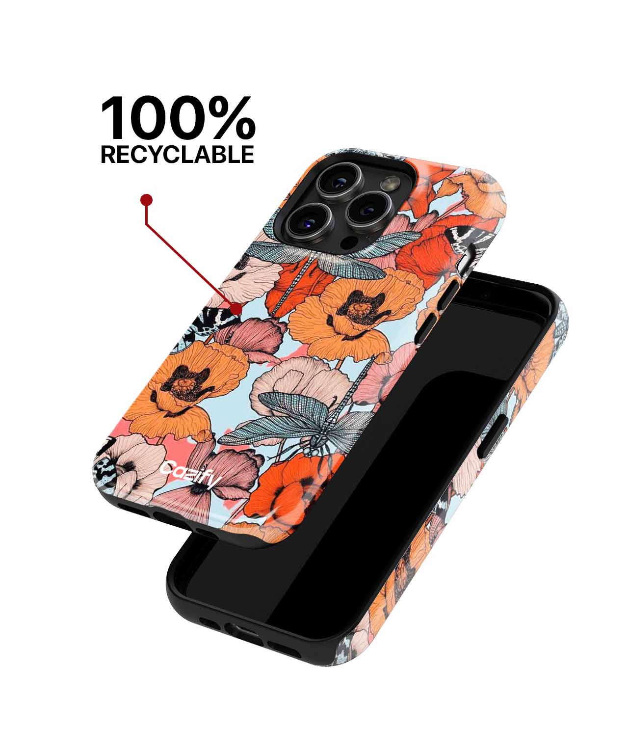 Colorful Floral Fantasy with Fluttering Friends iPhone case Case Cazify - Delivery Canada