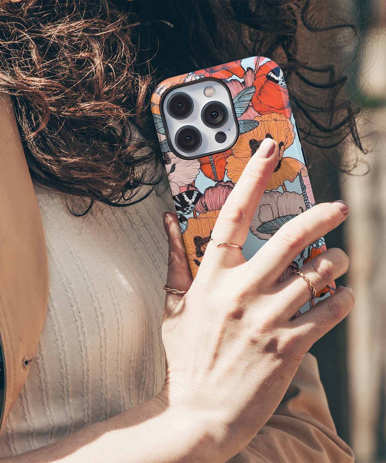 Colorful Floral Fantasy with Fluttering Friends iPhone case Case Cazify - Delivery Canada