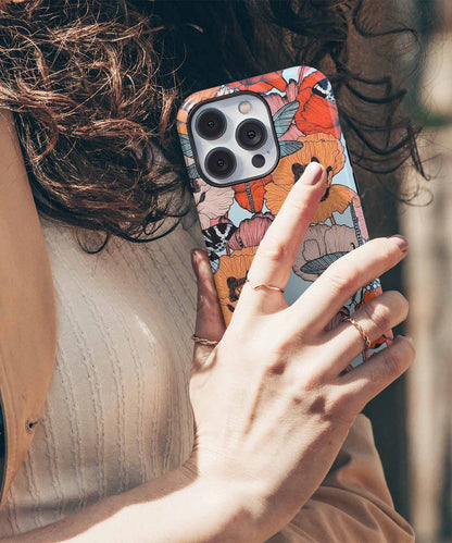 Colorful Floral Fantasy with Fluttering Friends iPhone case Case Cazify - Delivery Canada