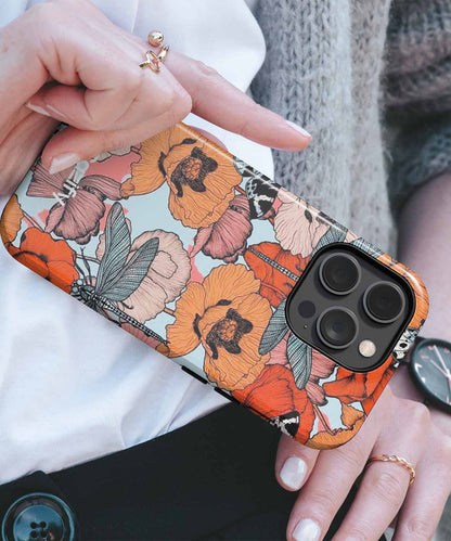 Colorful Floral Fantasy with Fluttering Friends iPhone case Case Cazify - Delivery Canada