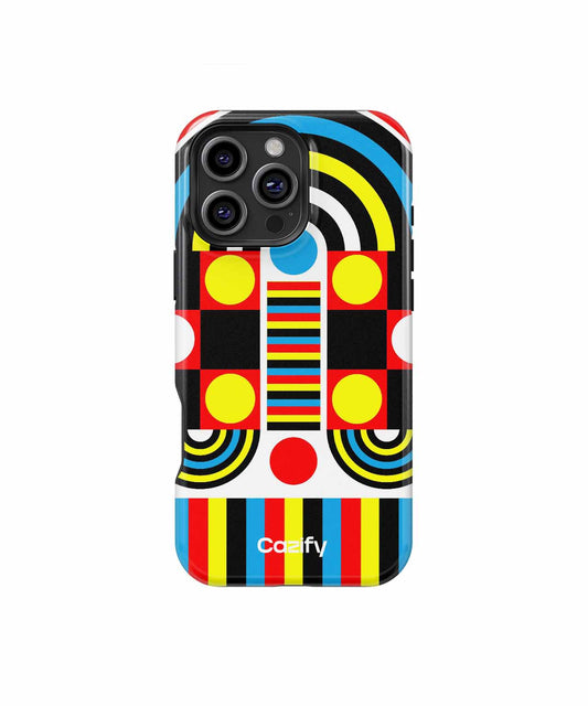 Colorful Funhouse of Shapes and Lines iPhone case Case Cazify - Delivery Canada