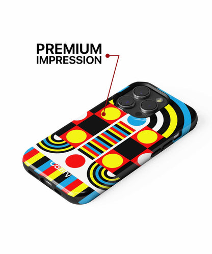 Colorful Funhouse of Shapes and Lines iPhone case Case Cazify - Delivery Canada