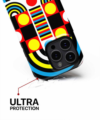 Colorful Funhouse of Shapes and Lines iPhone case Case Cazify - Delivery Canada