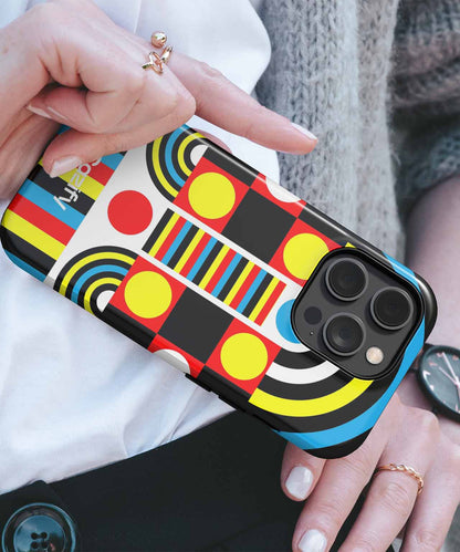 Colorful Funhouse of Shapes and Lines iPhone case Case Cazify - Delivery Canada