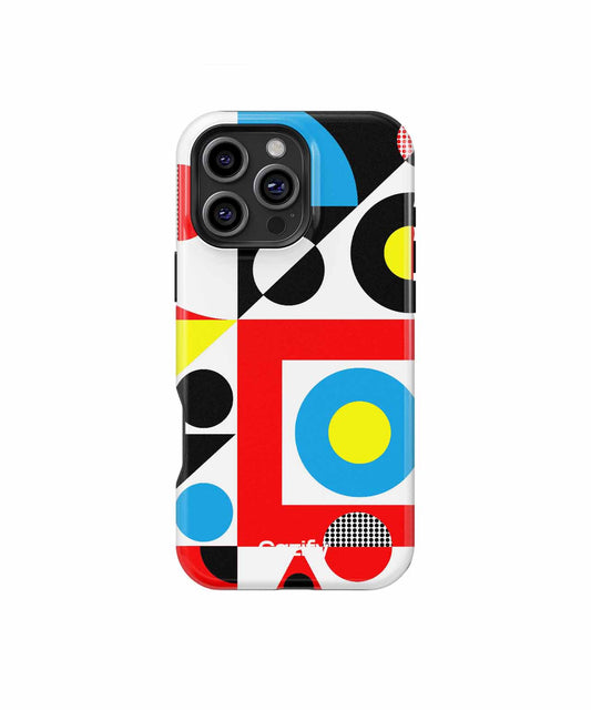 Colorful Geometric Circus of Shapes iPhone case Case Cazify - Delivery Canada