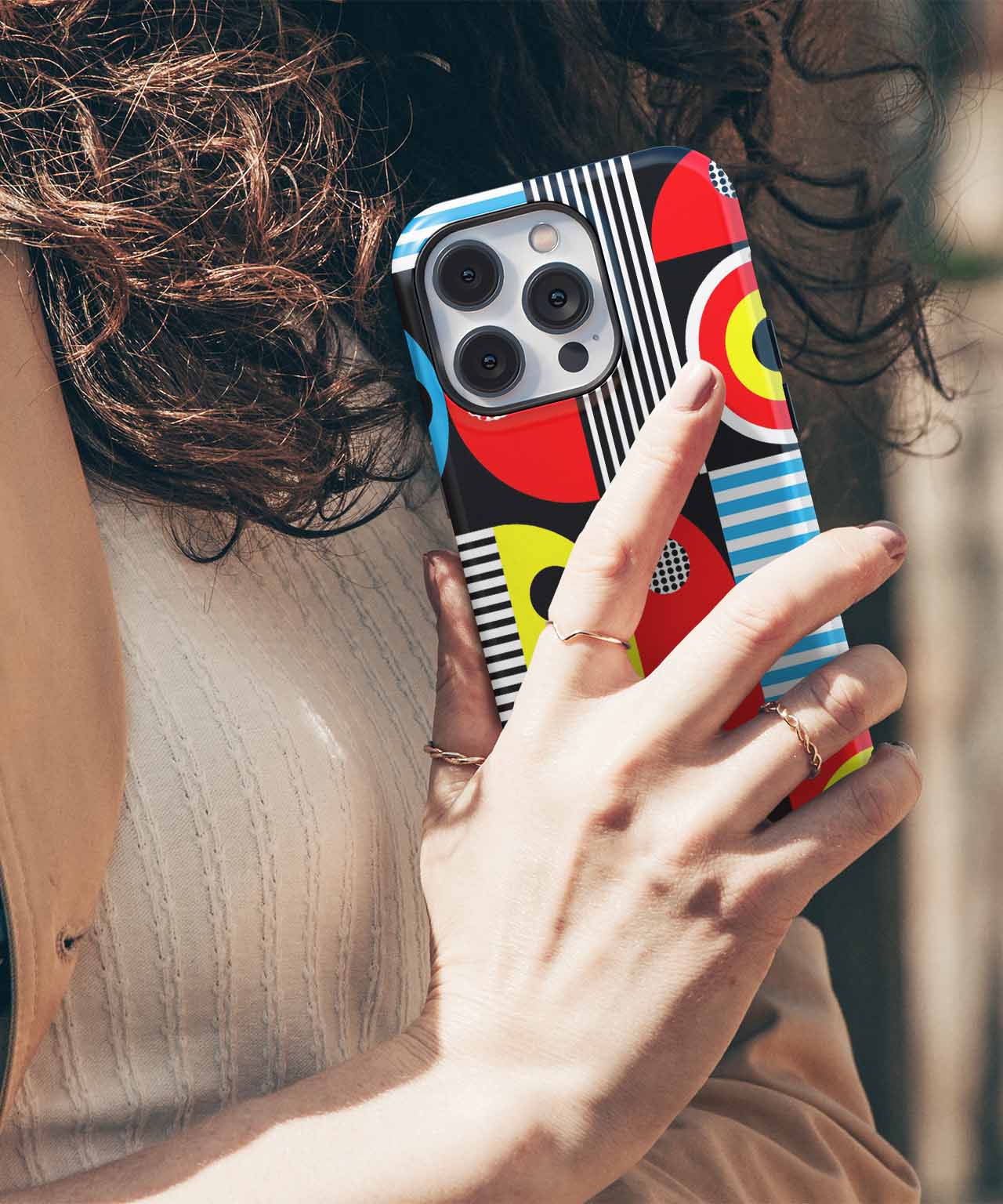 Colorful Geometric Fun Fest iPhone case Case Cazify - Delivery Canada
