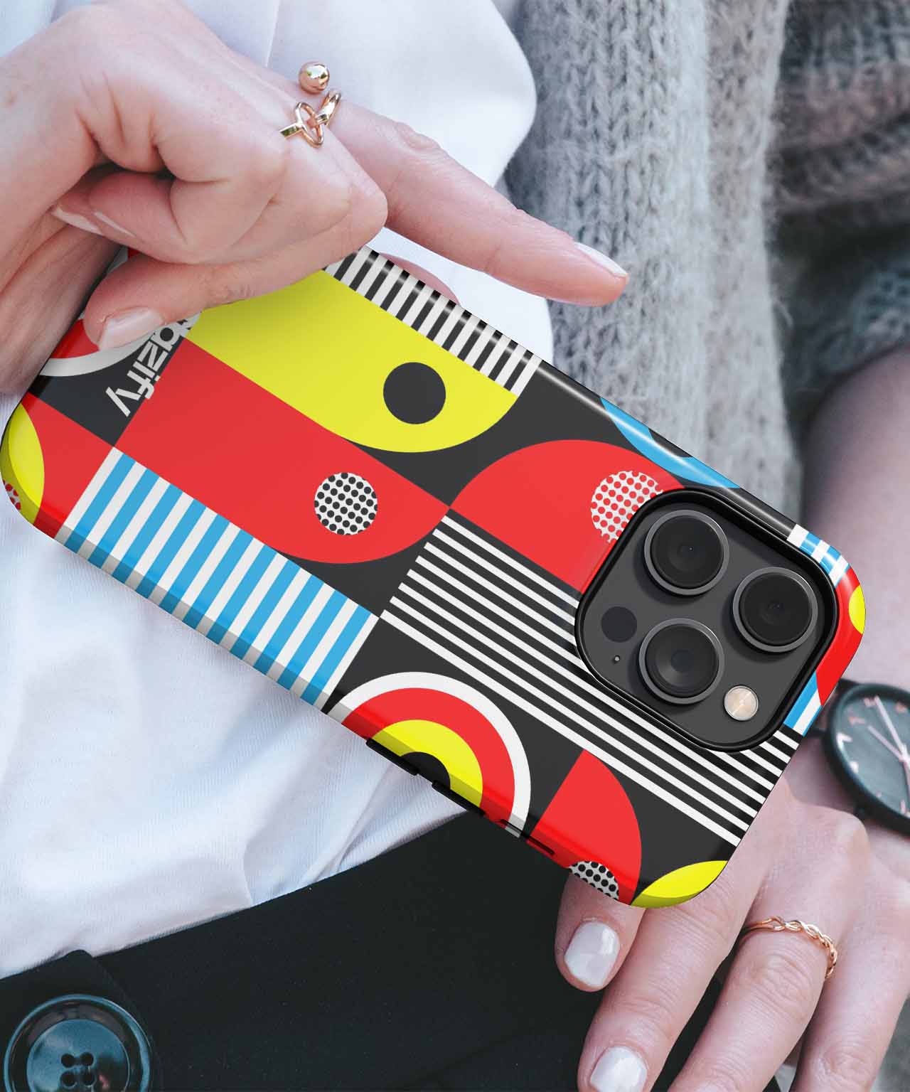 Colorful Geometric Fun Fest iPhone case Case Cazify - Delivery Canada