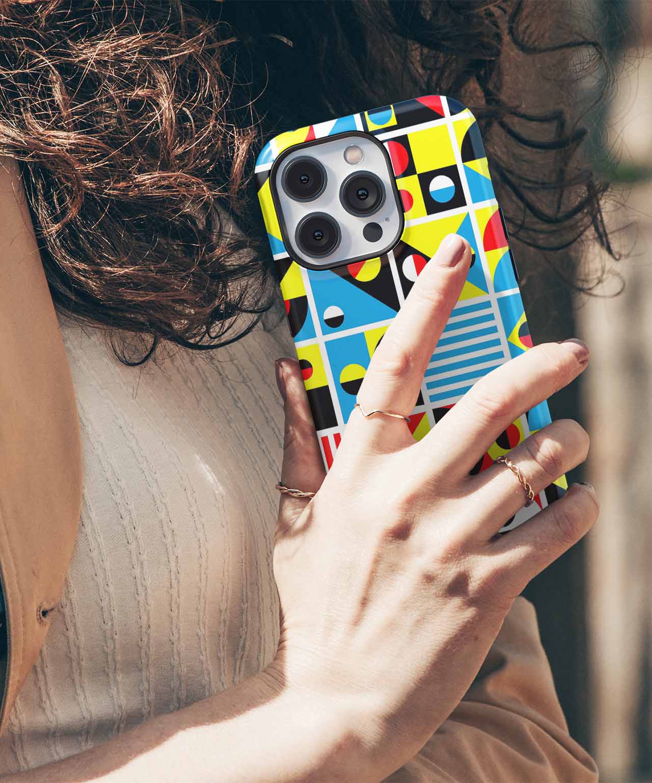 Colorful Geometric Fun House Patterns iPhone case Case Cazify - Delivery Canada