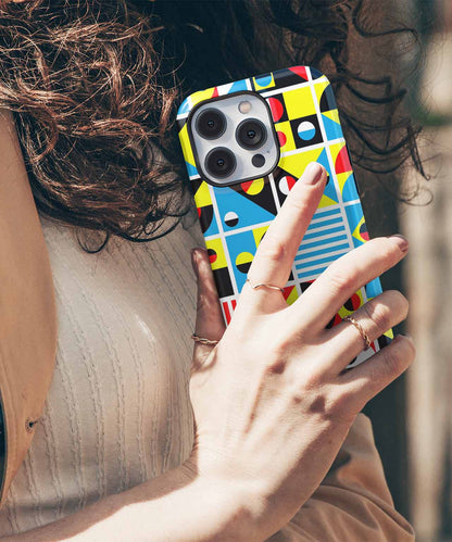 Colorful Geometric Fun House Patterns iPhone case Case Cazify - Delivery Canada
