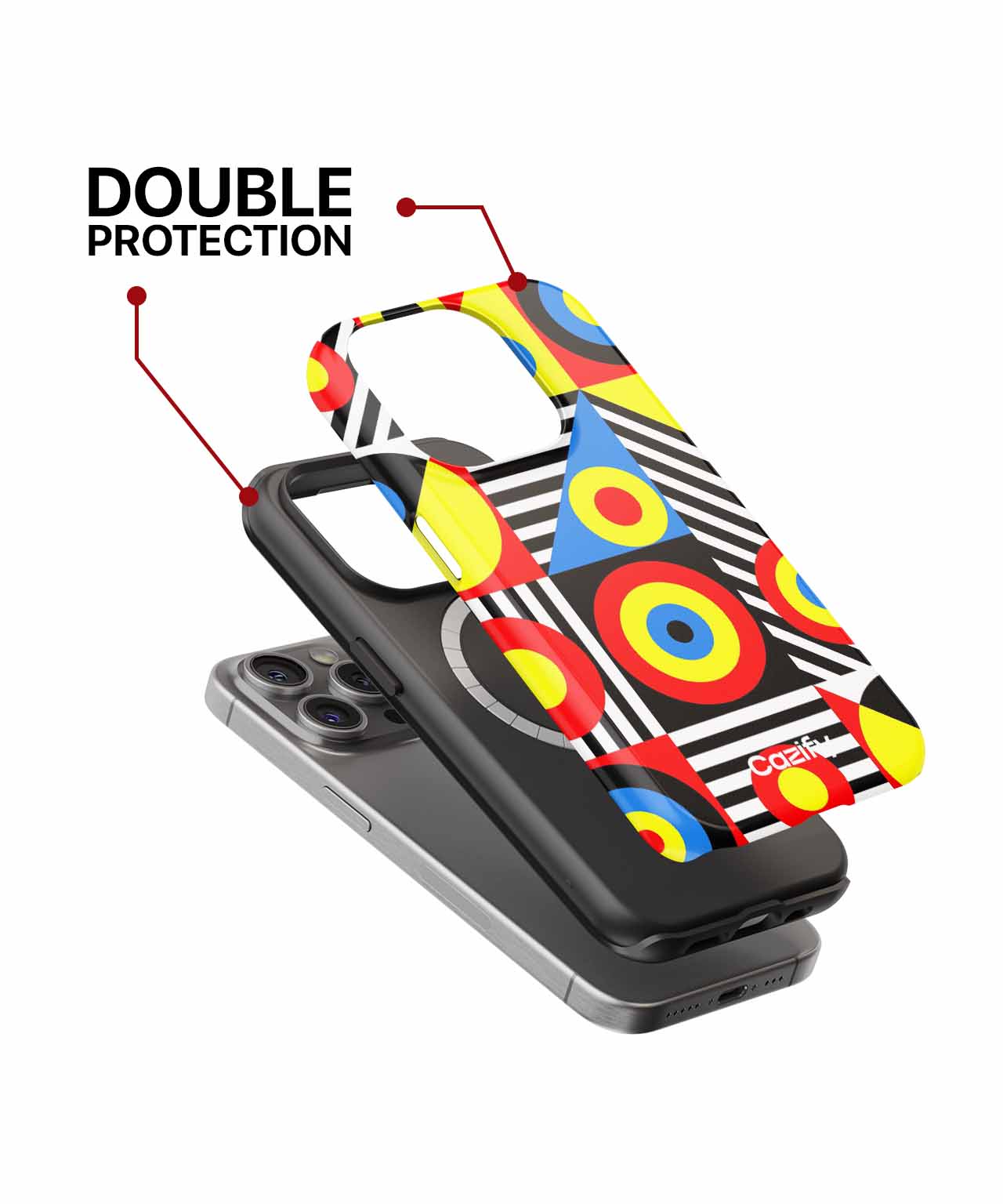 Colorful Geometric Funhouse of Shapes iPhone case Case Cazify - Delivery Canada