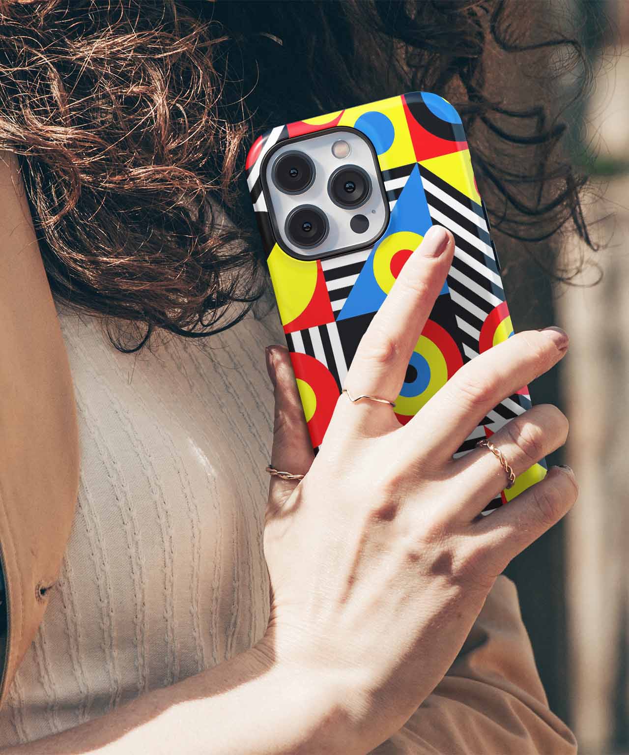 Colorful Geometric Funhouse of Shapes iPhone case Case Cazify - Delivery Canada
