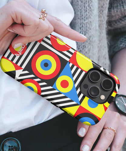 Colorful Geometric Funhouse of Shapes iPhone case Case Cazify - Delivery Canada