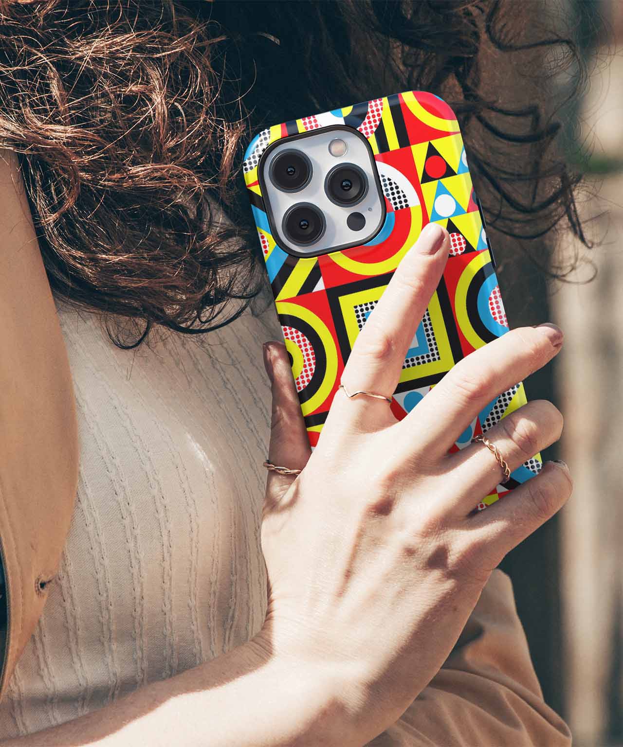Colorful Geometric Pattern Extravaganza iPhone case Case Cazify - Delivery Canada