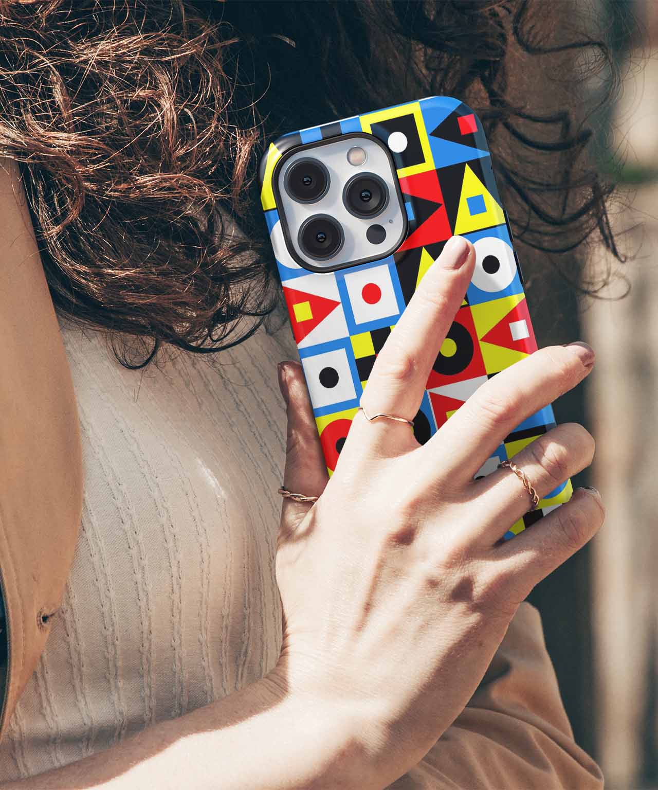 Colorful Geometric Wonderland of Shapes iPhone case Case Cazify - Delivery Canada