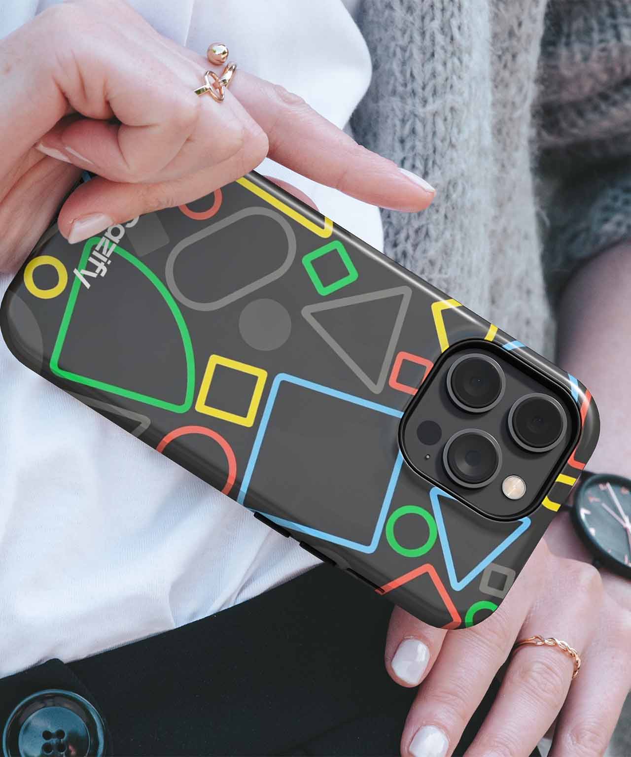Colorful Geometry Adventure with Shapes Everywhere iPhone case Case Cazify - Delivery Canada