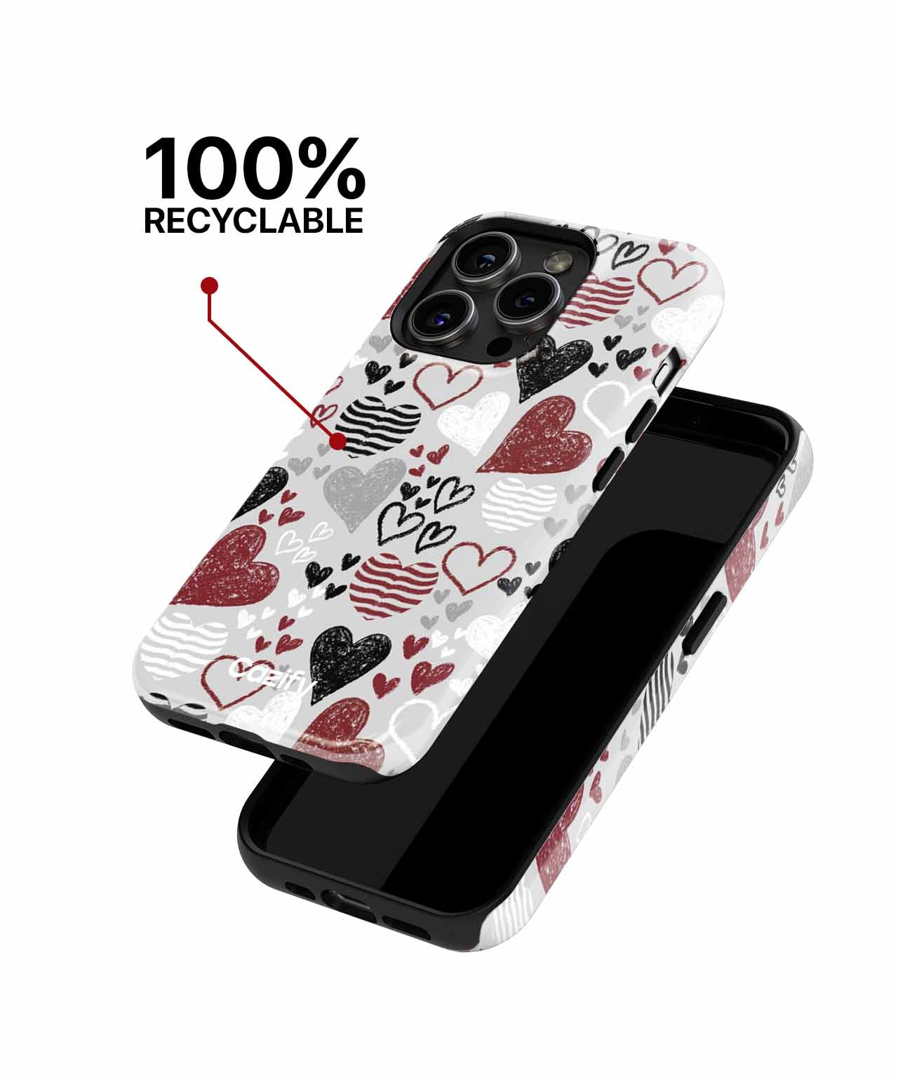 Colorful Heart Parade for the Love Birds iPhone case Case Cazify - Delivery Canada