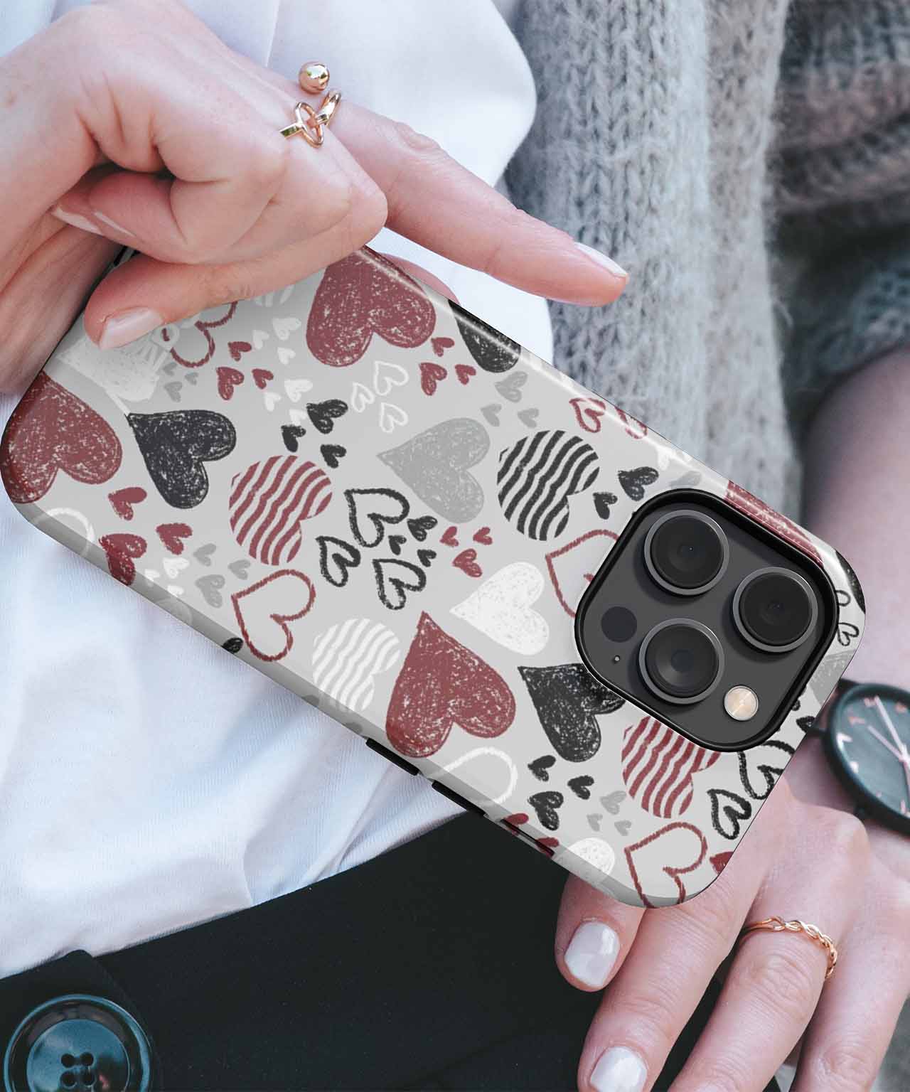 Colorful Heart Parade for the Love Birds iPhone case Case Cazify - Delivery Canada