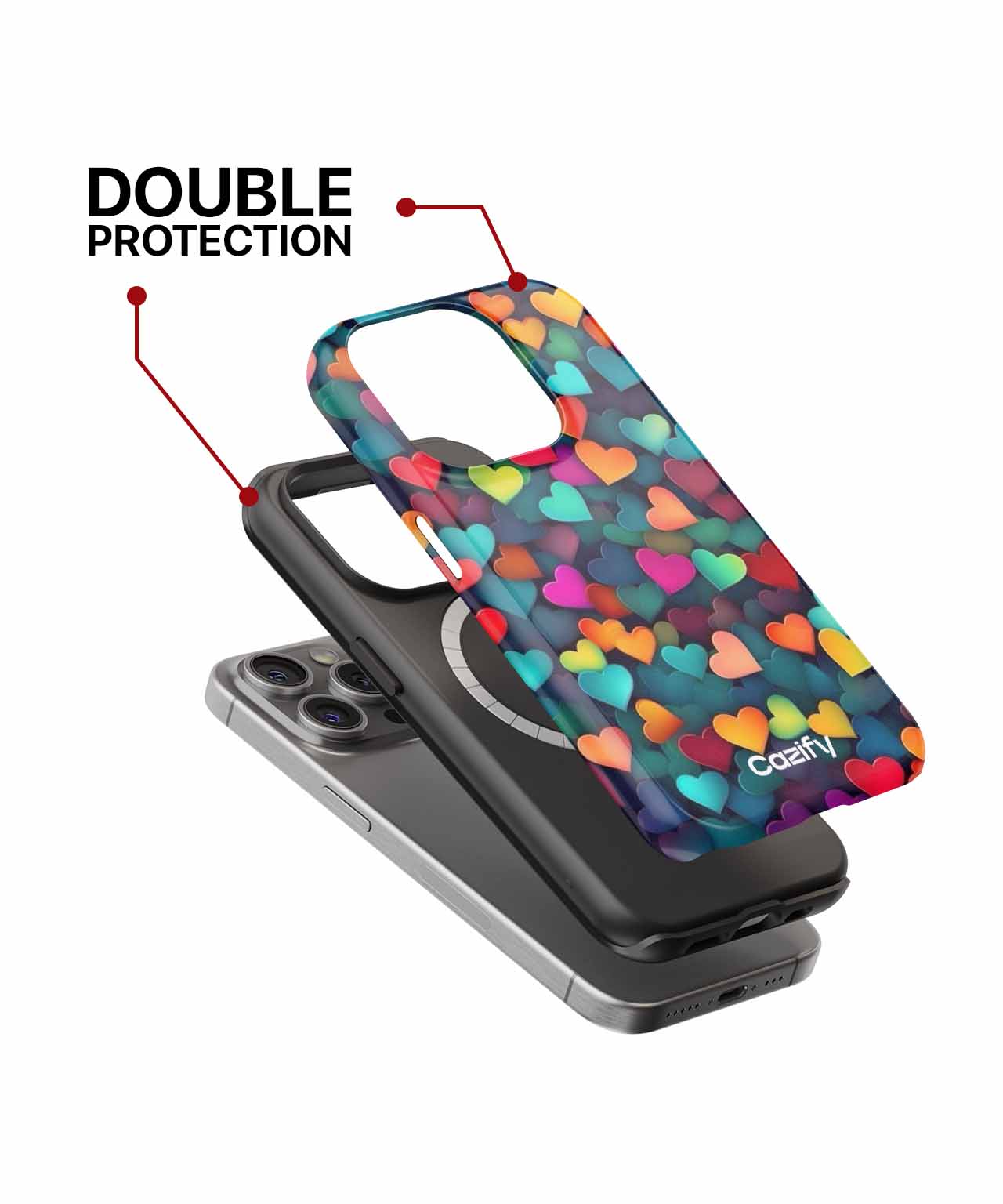 Colorful Heart Party Explosion iPhone case Case Cazify - Delivery Canada