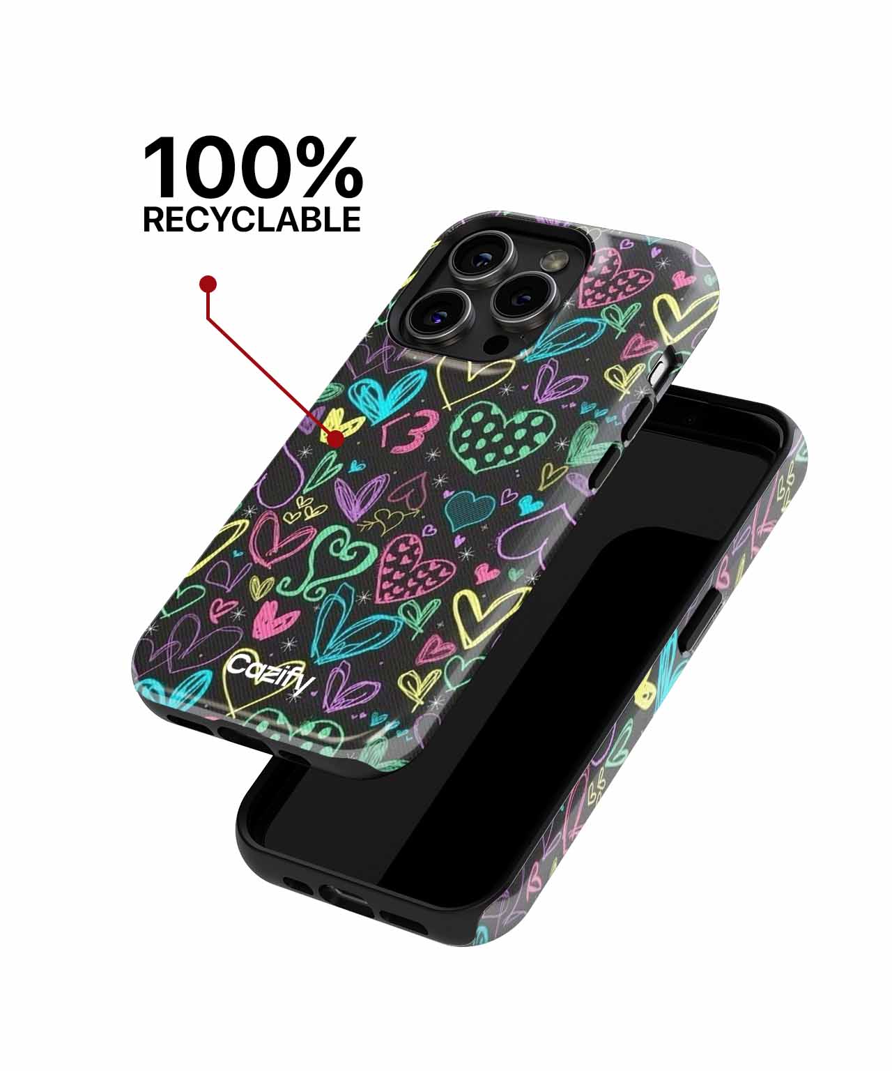 Colorful Heart Party Extravaganza iPhone case Case Cazify - Delivery Canada