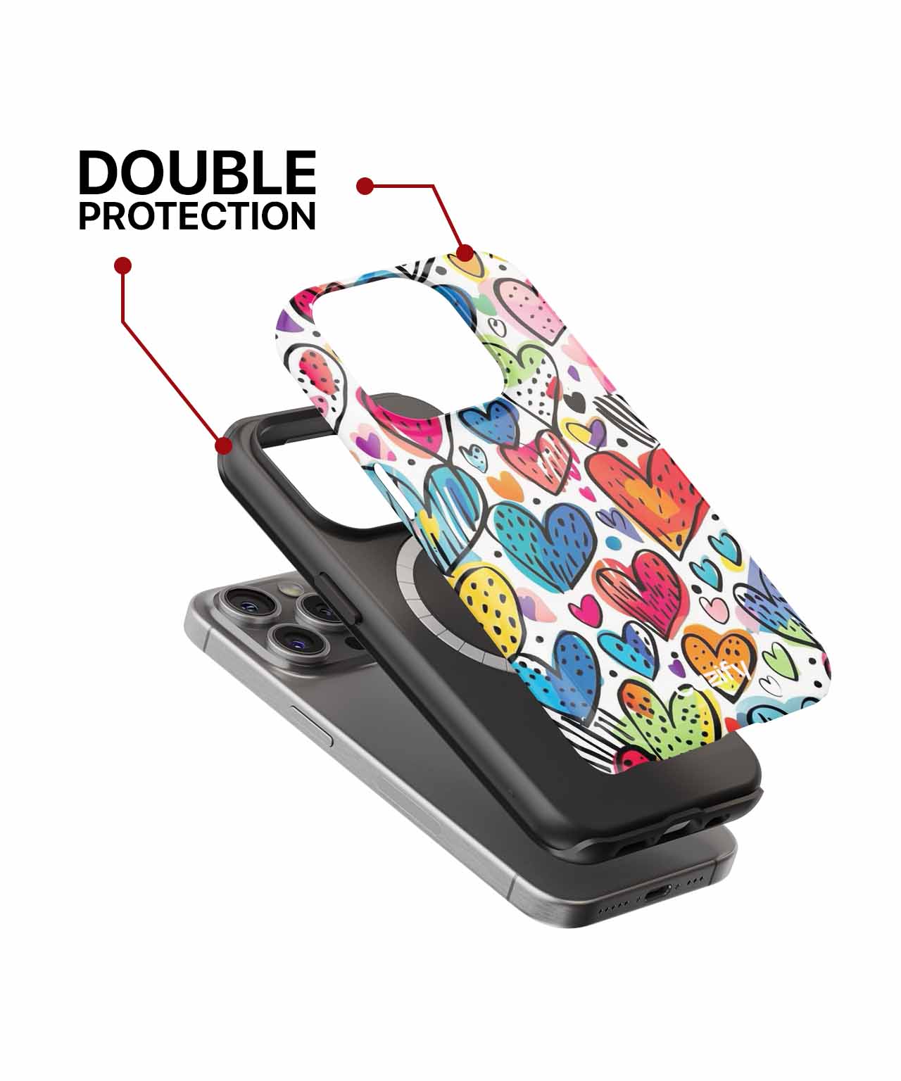 Colorful Heart Party Vibes iPhone case Case Cazify - Delivery Canada