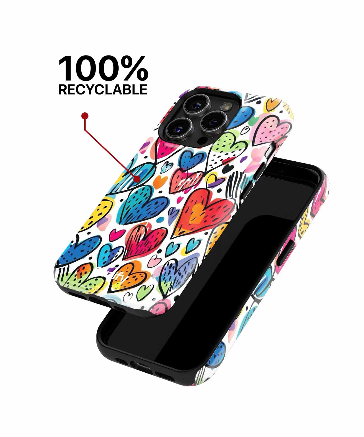 Colorful Heart Party Vibes iPhone case Case Cazify - Delivery Canada