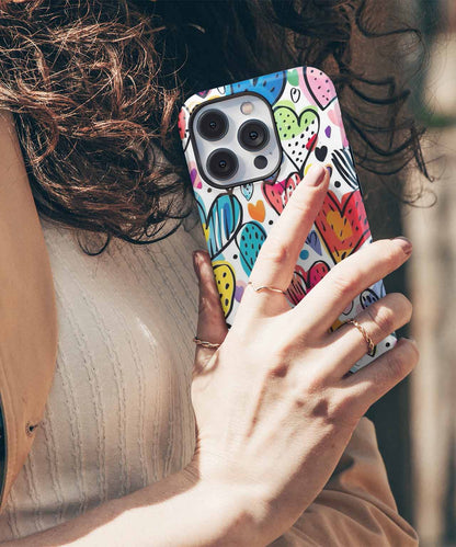 Colorful Heart Party Vibes iPhone case Case Cazify - Delivery Canada