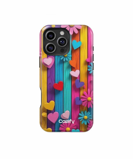 Colorful Hearts and Flowers Fiesta iPhone case Case Cazify - Delivery Canada