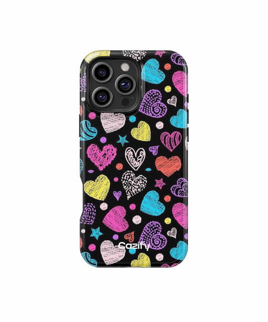 Colorful Hearts and Stars Galore iPhone case Case Cazify - Delivery Canada