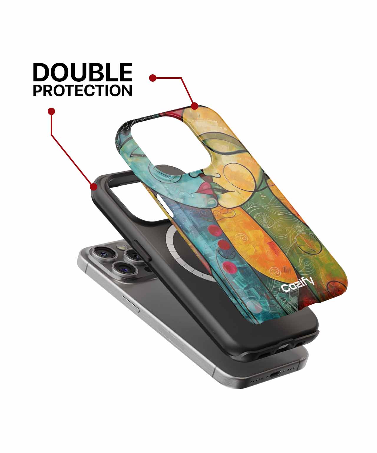 Colorful Love Embrace in Bold Art iPhone case Case Cazify - Delivery Canada