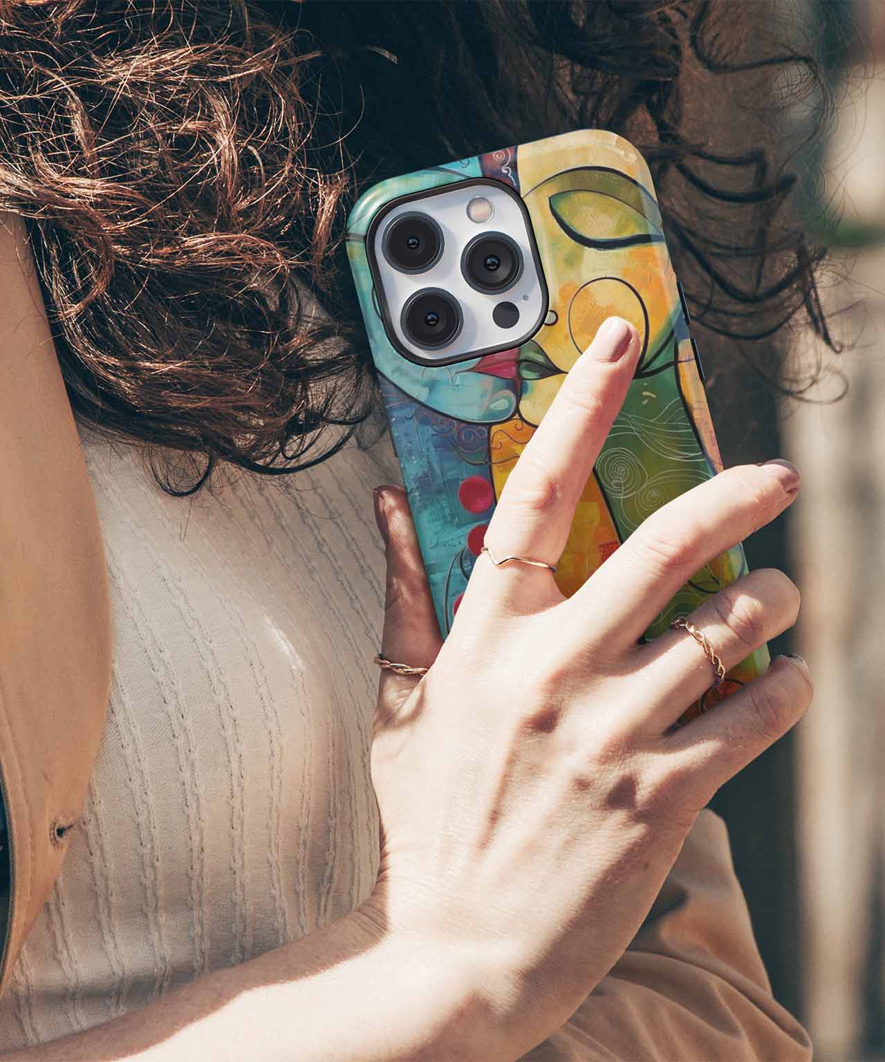 Colorful Love Embrace in Bold Art iPhone case Case Cazify - Delivery Canada