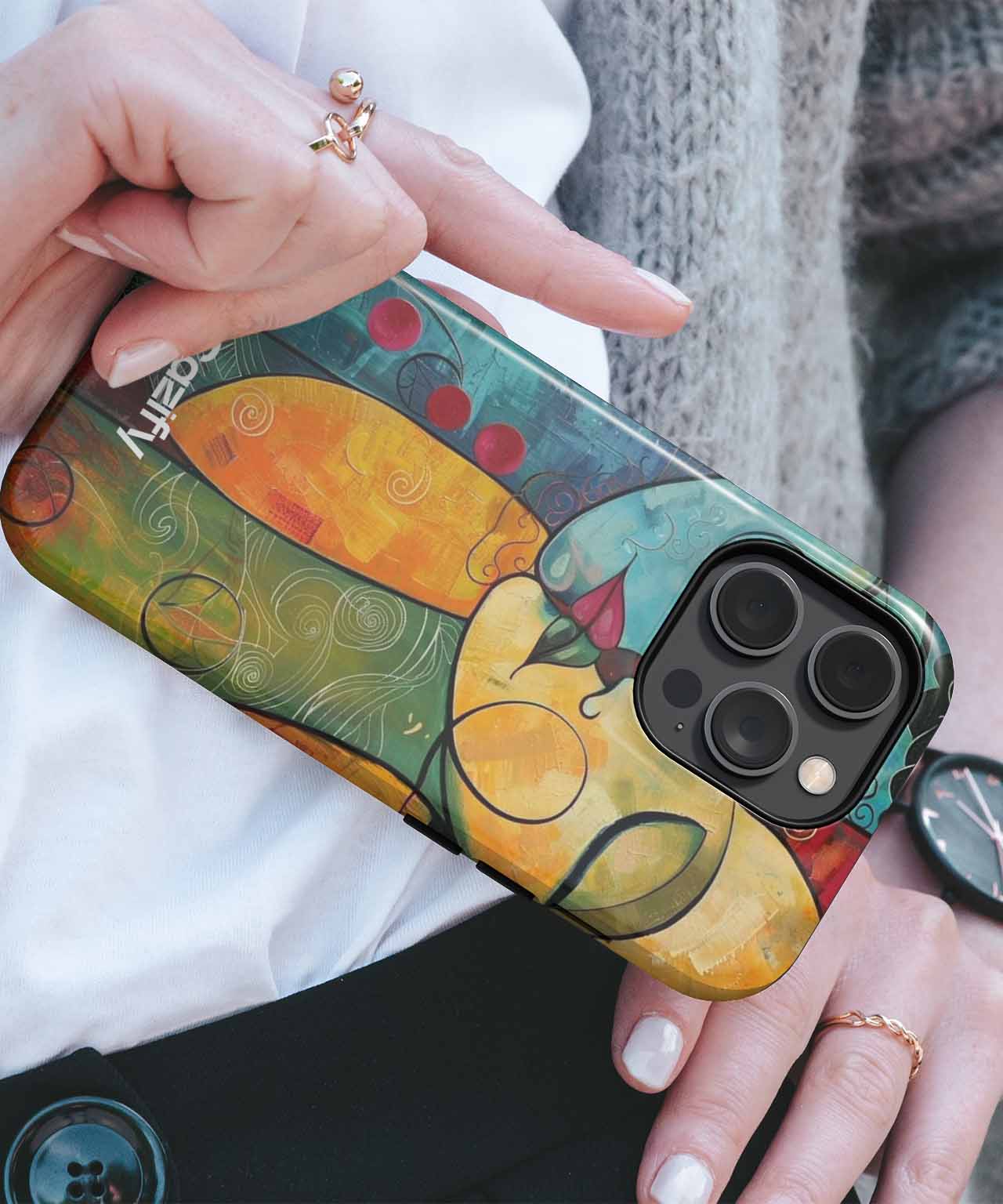 Colorful Love Embrace in Bold Art iPhone case Case Cazify - Delivery Canada