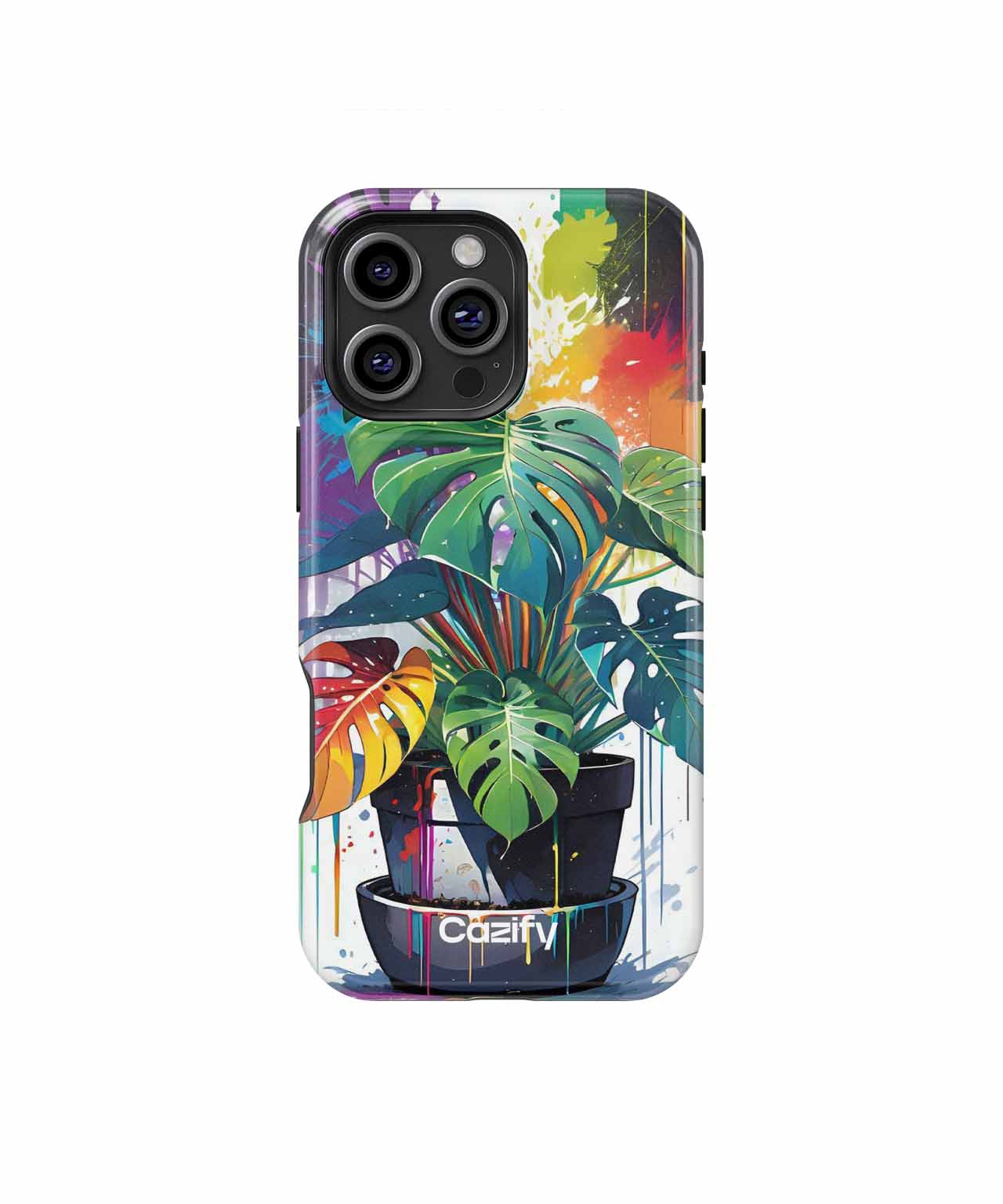 Colorful Monstera Plant Splash Party iPhone case Case Cazify - Delivery Canada